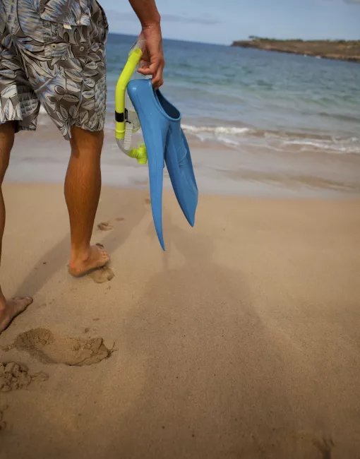Weather Snorkeling on a sunny day in Lanai