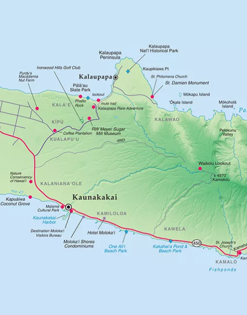 Maps Map of Molokai