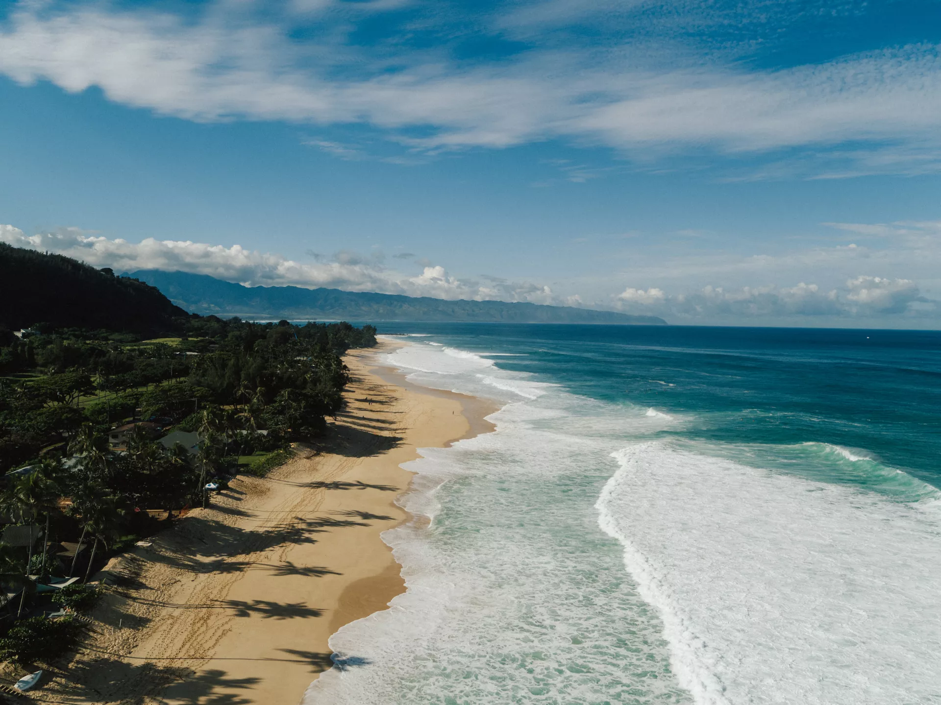 Aerial view of a north Oahu shoreline Aerial view of a north Oahu shoreline