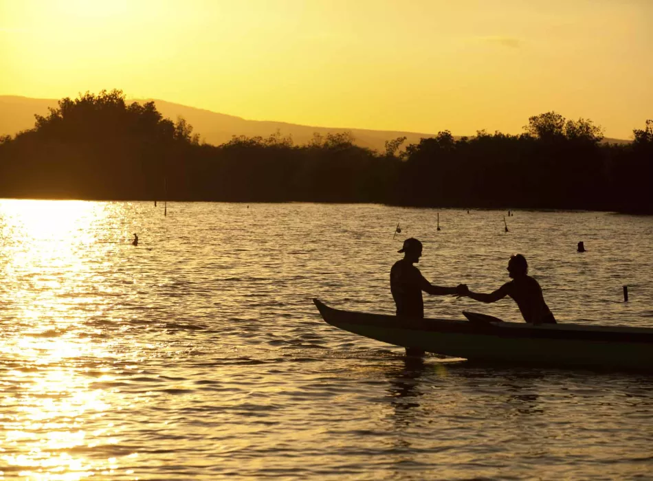 Water Activities Kayaking at sunset off the coast of Molokai