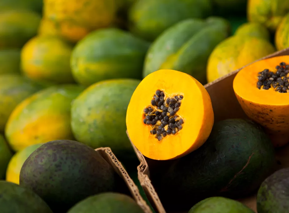 Papayas at Farmers Market in O'ahu